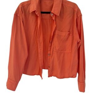 Vibrant Orange Button-Up Shirt